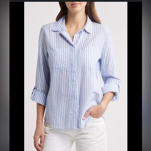 BeachLunchLounge Light Blue Striped Button Down Shirt